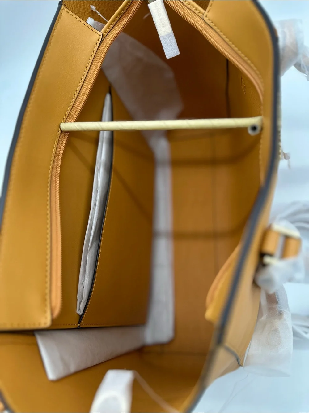 Michael Kors Mustard Tan Saffiano Leather Tote with Matching Wallet Trio